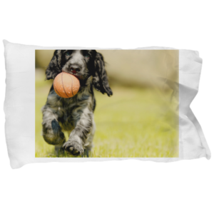 Pillow Case - Dog with ball Home Décor - Best Dog Lover Gift